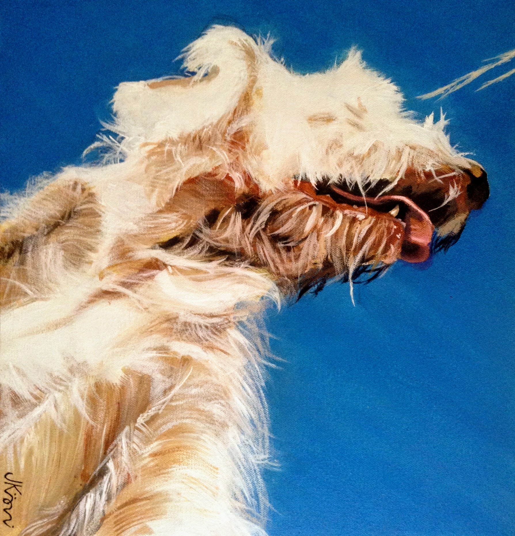 Acrylic painting of a dog